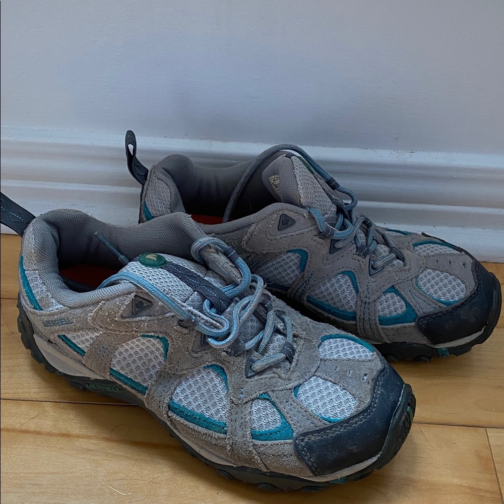 Merrell Gray and Teal Athletic Shoes